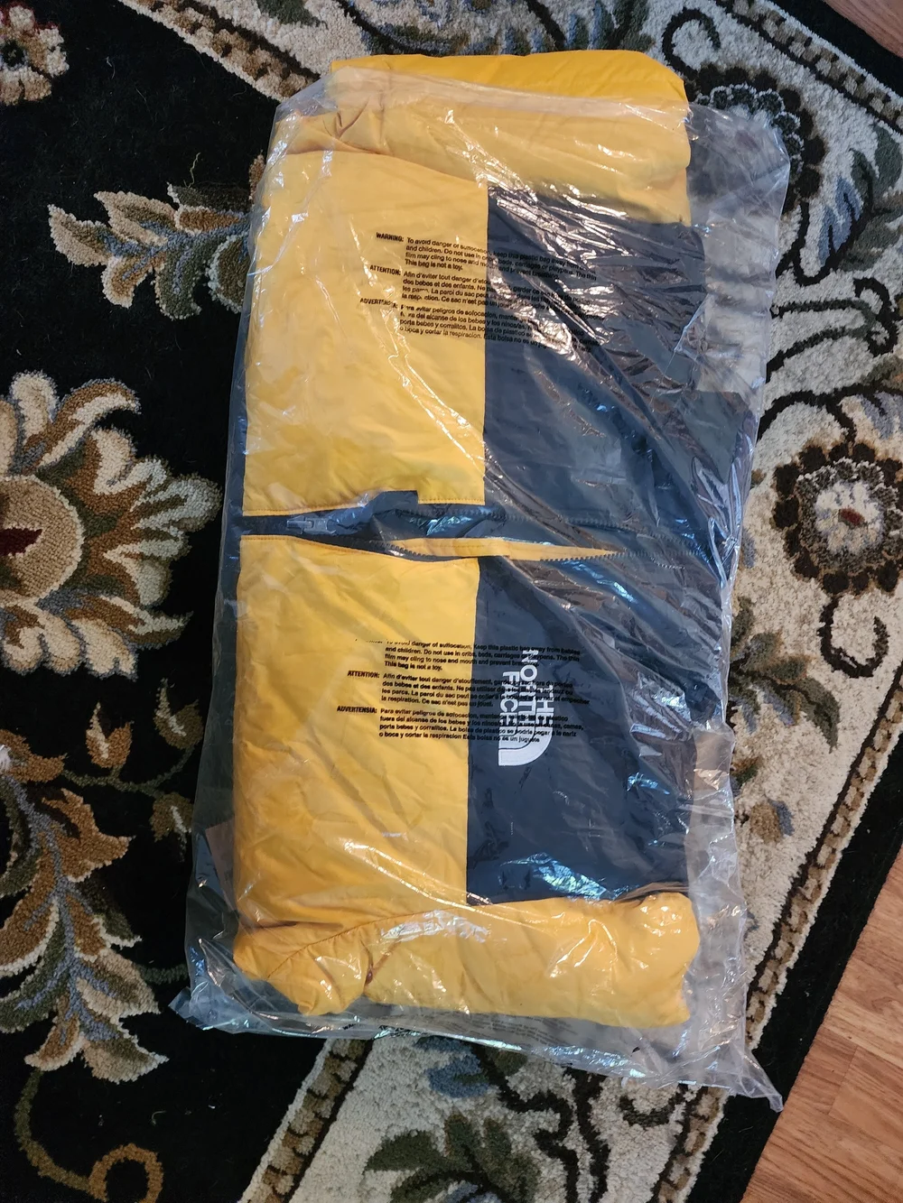 Brand NEW in BAG! The North Face Mens Sumit Gold  and Black Nupste Jacket